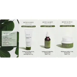 Набір мініатюр Mary & May Houttuymia Cordata Tea Tree Line Sachet ( Cleansing Foram1,5g + Serum1,5g+