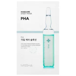 Маска Для Легкого Пилинга С PHA Кислотами MISSHA Mascure Peeling Solution Sheet Mask PHA 27ml