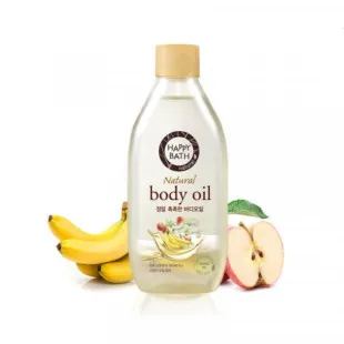 Масло для тела увлажняющее с экстрактом персиковых косточек Happy Bath Natural Body Oil Real Moistur