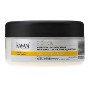 Крем-маска для сухого та пошкодженого волосся Kayan Professional Rich Oil Creamy Hair Mask 300ml