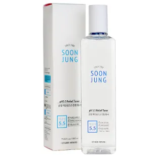 Тонер слабокислотний, заспокійливий для обличчя Etude House Soon Jung PH 5.5 Relief Toner (#350ml)