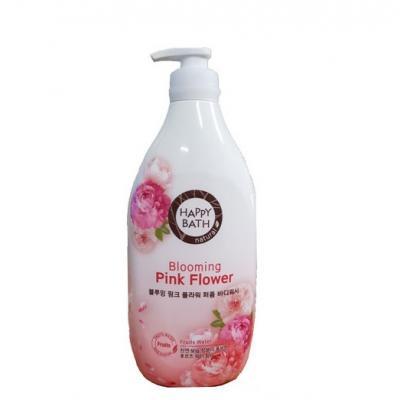Парфюмированный гель для душа с ароматом цветов пиона Happy Bath Blooming Pink Flower Perfume Body Wash 1200ml