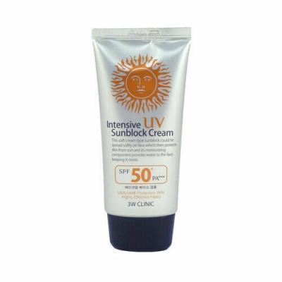 Солнцезащитный крем с арбутином 3W Clinic Intensive UV Sun Block Cream SPF50+ PA+++ 70ml 0 - Фото 1