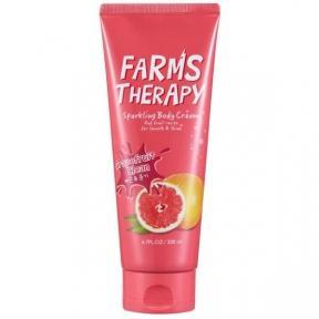 Крем для тела увлажняющий с экстрактом грейпфрута и ягодами Farms Therapy Sparkling Body Cream Grapefruit Clean 200ml
