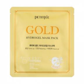 Маска гідрогелева із золотим комплексом для обличчя Petitfee Gold Hydrogel Mask Pack +5 golden 1sht