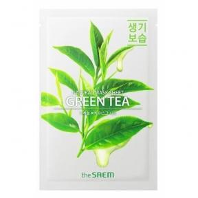 Антиоксидантна маска з екстрактом зеленого чаю The Saem Natural Green Tea Mask Sheet 21ml
