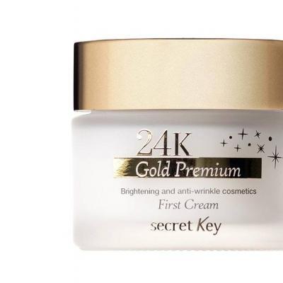 Премиальный восстанавливающий крем с экстрактом золота SecretKey 24K Gold Premium First Cream 50g 2 - Фото 3