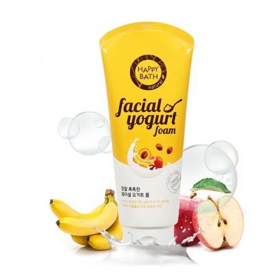 Пена для умывания увлажняющая с экстрактом йогурта и банана Happy Bath Moisture Facial Yogurt Foam 120ml 0 - Фото 1