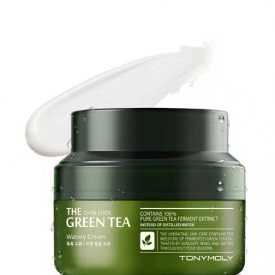 Успокаивающий крем с экстрактом зеленого чая Tony Moly The Chok Chok Green Tea Watery Cream 60ml 2 - Фото 2