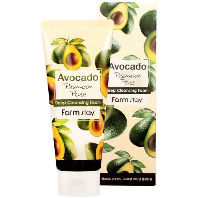 Пена для умывания смягчающая с экстрактом авокадо Farmstay Avocado Premium Pore Deep Cleansing Foam 180ml 2 - Фото 2