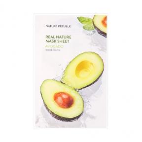 Зволожуюча тканинна маска з маслом авокадо Nature Republic Real Nature Mask Sheet/Avocado 23ml