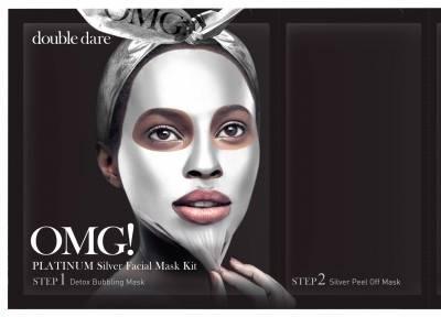 Трехшаговая Маска С Алмазной Пудрой Double Dare OMG! 3 in 1 Platinum Silver Facial Mask Kit 50g  