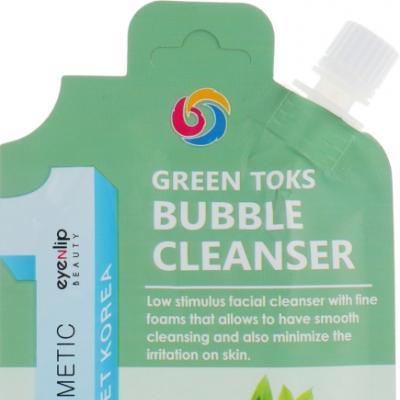 Пенка для умывания пузырьковая зеленая с детокс-эффектом для лица Eyenlip GREEN TOKS BUBBLE CLEANSER 20ml