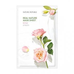 Тканинна маска з екстрактом троянди для обличчя Nature Republic Real Nature Mask Sheet Rose 23g