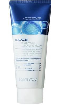 Пенка увлажняющая для бережного очищения лица с коллагеном FarmStay Collagen Water Full Moist Deep Cleansing Foam 180ml 0 - Фото 1