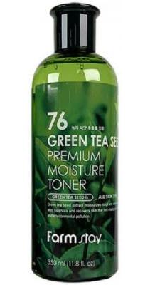 Тонер для лица увлажняющий FarmStay 76 Green Tea Seed Premium Moisture Toner 350ml 0 - Фото 1