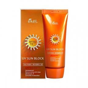 Крем сонцезахисний водостійкий для обличчя з алое екстрактом Ekel UV Sun Block Cream SPF50/PA+++ 70ml