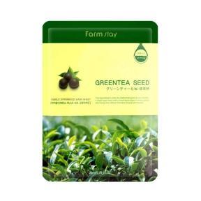 Маска успокаивающая с экстрактом зеленого чая FarmStay Visible Difference Mask Sheet Green Tea Seed 23ml