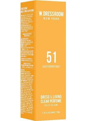 Парфюмированная вода для одежды и белья с ароматом грейпфрута W. Dressroom Dress & Living Clear Perfume No.51 Juicy Grapefruit 70ml 0 - Фото 1