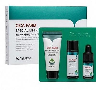 Набор мини-средств для лица с центеллой FarmStay Cica Farm Special Mini Kit 93ml