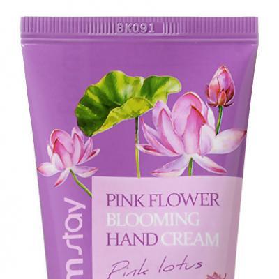 Крем увлажняющий для рук с экстрактом цветов лотоса PINK FLOWER BLOOMING HAND CREAM PINK LOTES 100ml