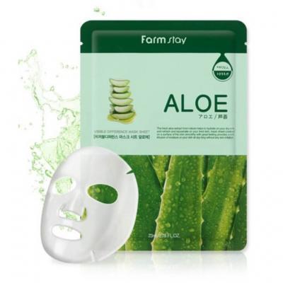 Маска увлажняющая с экстрактом алоэ Farmstay Visible Difference Mask Sheet Aloe 25ml 3 - Фото 3