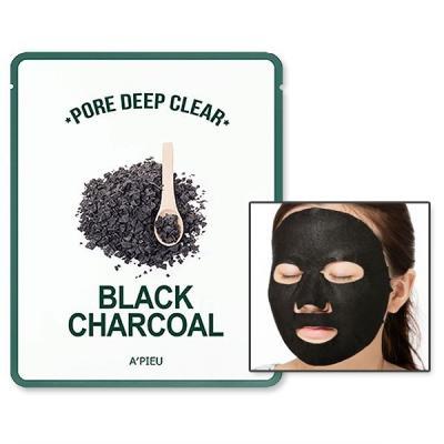 Маска тканевая очищающая с древесным углем A'pieu Pore Deep Clear Black Charcoal Mask 25ml 2 - Фото 2