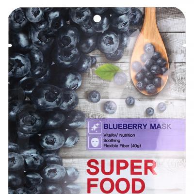 Маска тканевая питательная с экстрактом черники для лица Eyenlip Super Food Blueberry Mask 23ml 0 - Фото 1