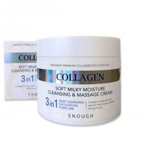 Очищаючий масажний крем для обличчя та тіла Enough Collagen Soft Milky Moisture Cleansing & Massage Cream 300ml