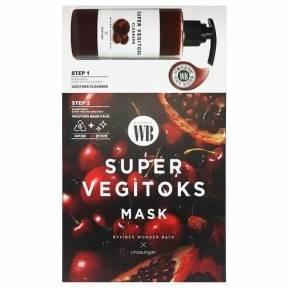 Маска 2-x ступенчатая с экстрактом граната для жирной кожи Wonder Bath Super Vegitoks Mask Pack-Red 28 ml