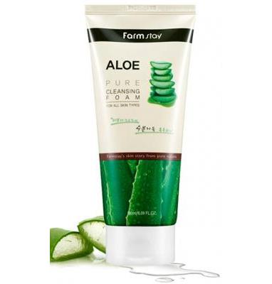 Пена для умывания успокаивающая с экстрактом алоэ FarmStay Pure Cleansing Foam  Aloe 180ml 2 - Фото 2