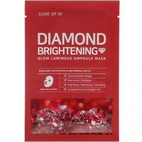 Маска ампульная тканевая для лица с омолаживающим эффектом с алмазным порошком Diamond Brightening Calming Glow Luminous Ampoule Mask Some By Mi 25ml  