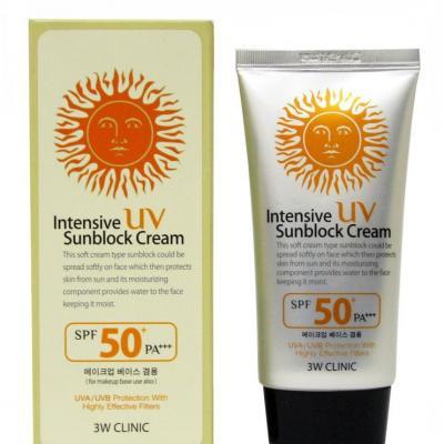 Солнцезащитный крем с арбутином 3W Clinic Intensive UV Sun Block Cream SPF50+ PA+++ 70ml 2 - Фото 2