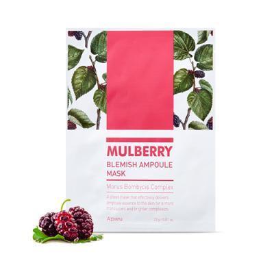 Маска успокаивающая с экстрактом лесных ягод A'pieu Mulberry Blemish Ampoule Mask 23ml