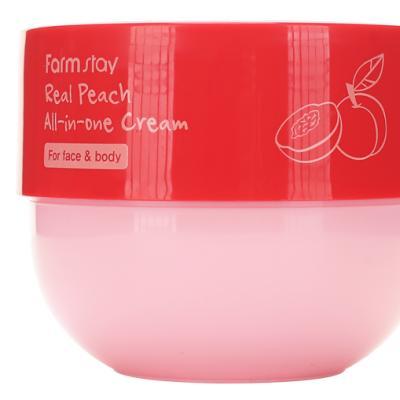 Крем для лица и тела с экстрактом персика FarmStay Real Peach All-In-One Cream 300ml  2 - Фото 2