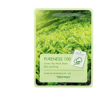 Маска С Экстрактом Зеленого Чая Увлажняющая Успокаивающая Tony Moly Pureness 100 Green Tea Mask Sheet