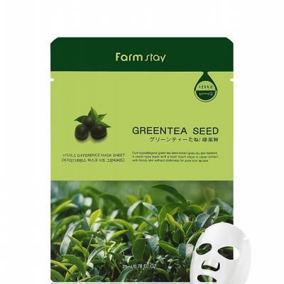Маска успокаивающая с экстрактом зеленого чая FarmStay Visible Difference Mask Sheet Green Tea Seed 23ml 2 - Фото 1