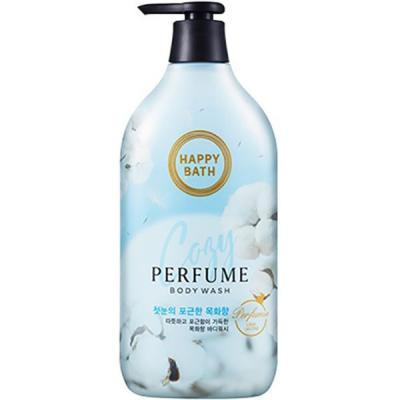 Увлажняющий парфюмированный гель для душа с ароматом цветков хлопка Happy Bath Cozy Cotton Flower Perfume Body Wash 900ml 2 - Фото 2