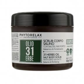 Расслабляющий солевой скраб для тела Phytorelax Laboratories 31 Herbs Oil Salt Body Scrub 500 мл