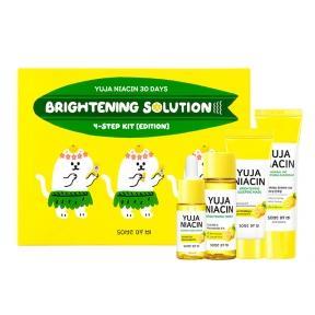 Набор миниатюр для лица осветляющих с юдзу Some by Mi Yuja Niacin 30 Days Brightening Solution 4 – Step Kit Limited Edition (Тонер + Сыворотка + Ночная маска + Солнцезащитный крем) 95ml