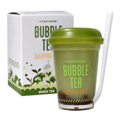 Ночная маска с экстрактом зеленого чая Etude House Bubble Tea Sleeping pack #Green Tea 100ml 0 - Фото 1