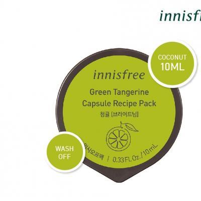 Маска успокаивающая с экстрактом зеленого мандарина Innisfree Green Tangerine Capsule Recipe Pack 10ml 0 - Фото 1