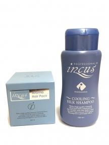 Набір: маска та шампунь для волосся, що відновлює з кератином Incus Aroma Hair Pack, Cooling Silk Shampoo 320ml