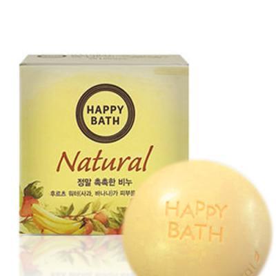 Твердое мыло питательное с бананом и яблоком Happy Bath Natural Moisture Fruit Water 100g