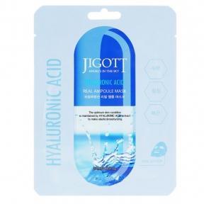 Тканинна маска для обличчя з гіалуроновою кислотою JIGOTT HYALURONIC ACID REAL AMPOULE MASK 27ml