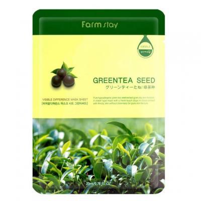 Маска успокаивающая с экстрактом зеленого чая FarmStay Visible Difference Mask Sheet Green Tea Seed 23ml 3 - Фото 2