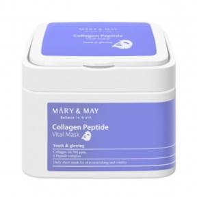 Лифтинг-маски для лица увлажняющие c пептидами Mary&May Collagen Peptide Vital Mask 30шт