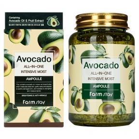 Сыворотка многофункциональная с экстрактом авокадо для лица FarmStay Avocado All-In-One Intensive Moist Ampoule 250ml