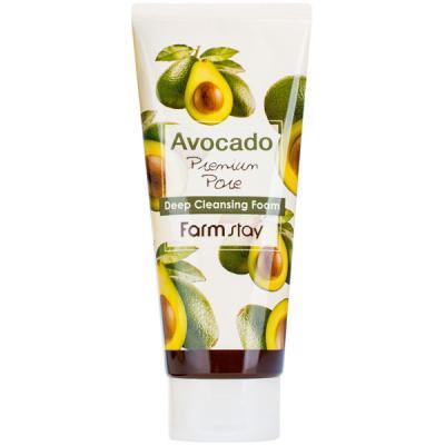 Пена для умывания смягчающая с экстрактом авокадо Farmstay Avocado Premium Pore Deep Cleansing Foam 180ml