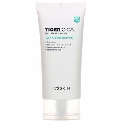 Пенка лечащая для очищения чувствительной кожи с экстрактом центеллы It's Skin Tiger Cica Mild Cleansing Foam 120ml 2 - Фото 2